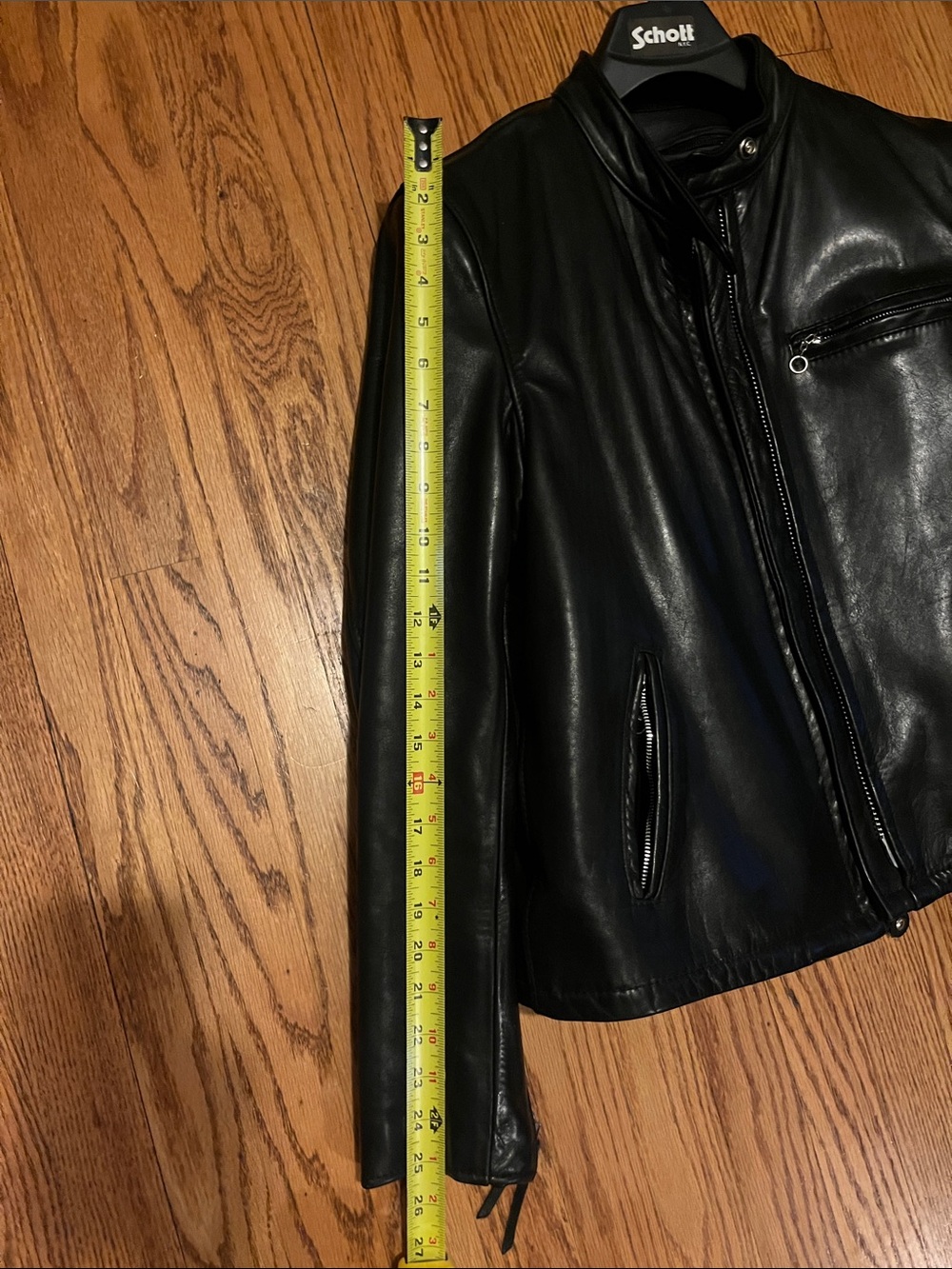 Schott NYC Black Leather Bomber Jacket - Picture 6 of 9